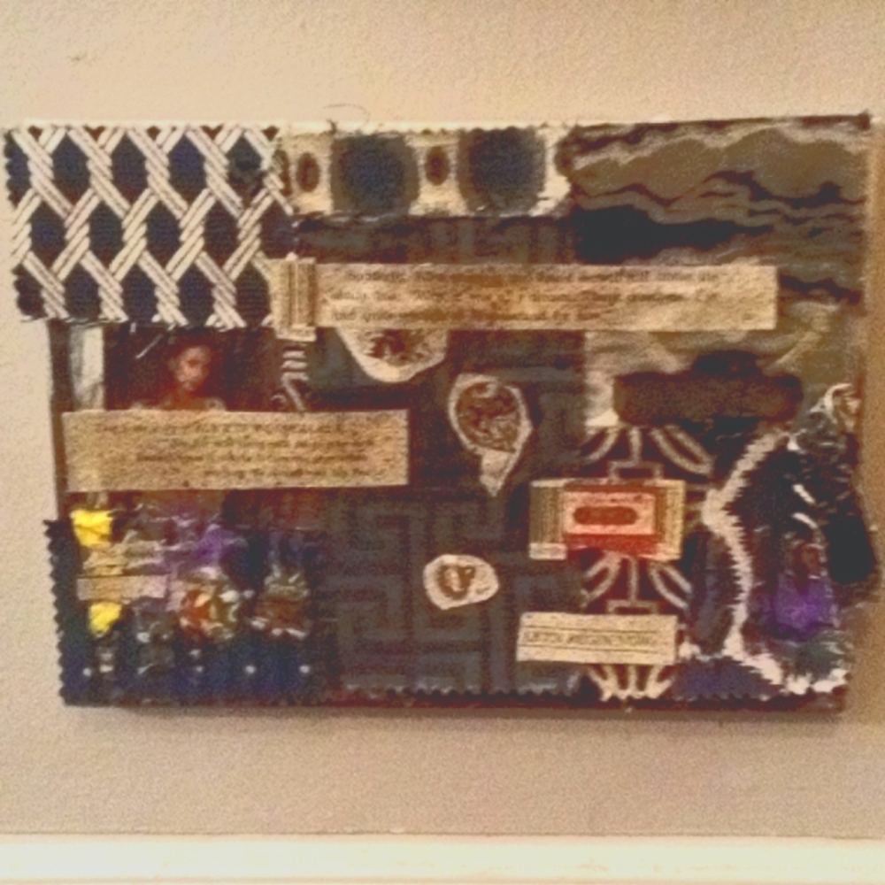 Alice in wonderland collage mixed media art